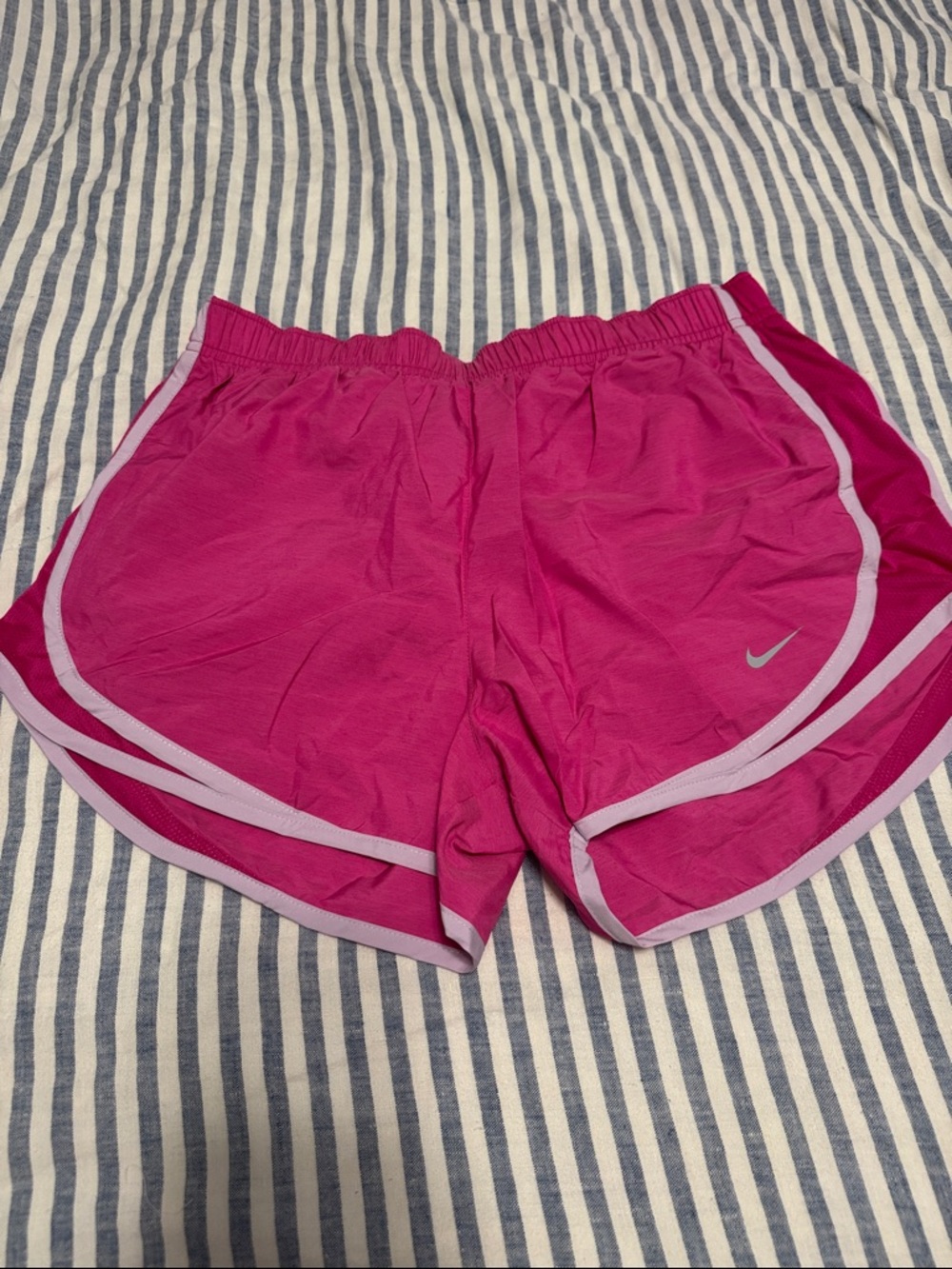Nike Women's Fuchsia Athletic Running Shorts with Light Purple Trim